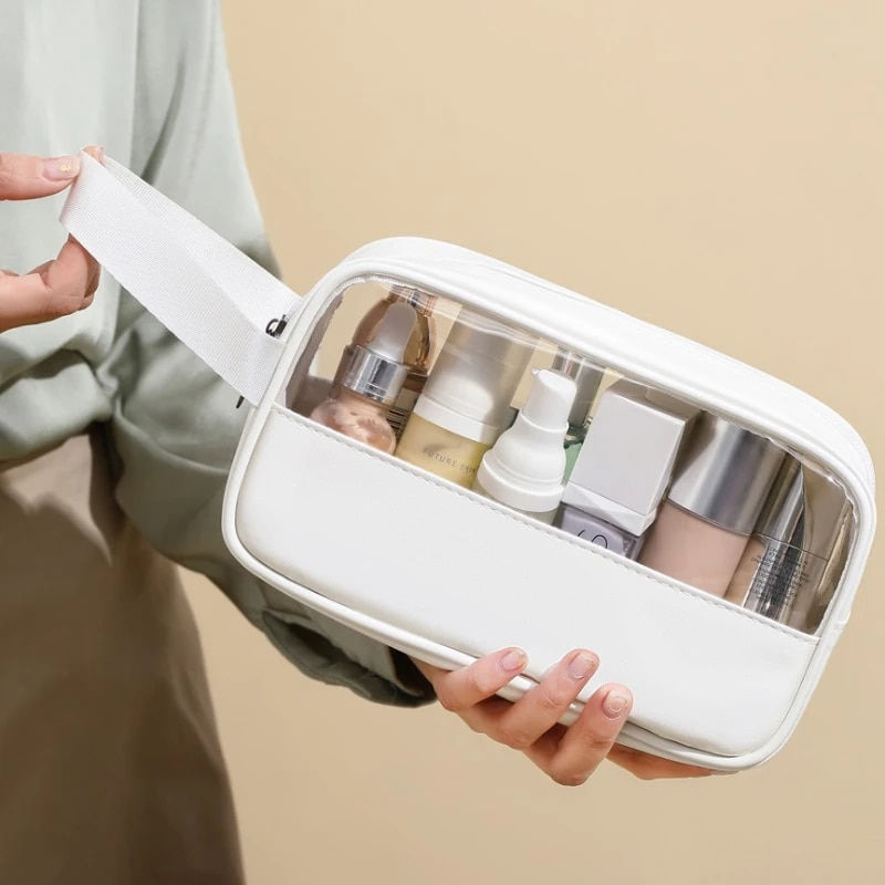 サムネイル： Women PU Cosmetic Storage Bag Portable Travel Wash Bag Fitness Large Capacity C