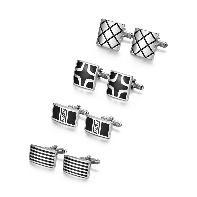Thumbnail: 4 Pairs CuffLinks For Mens Wedding Souvenirs Guests Gift Man Shirt Cufflink Wit