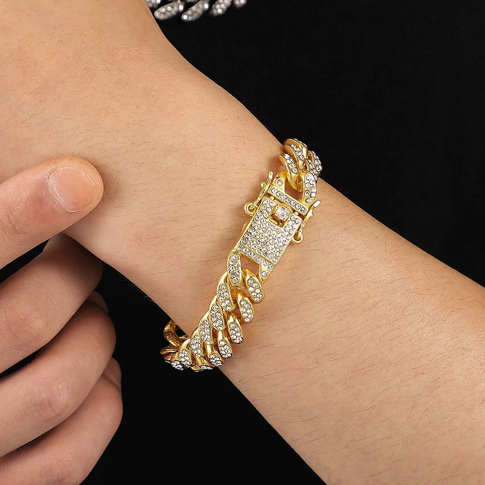 Imej kecil: HipHop Men Women 13MM Prong Cuban Link Chain Bracelet Bling Iced Out 2 Row Rhin