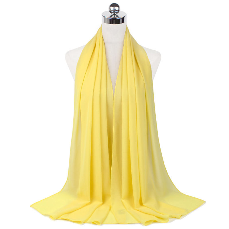Thumbnail: 2024 Women's Elegant Modest Muslim Islamic Bubble Chiffon Scarf Ramadan Soft Li