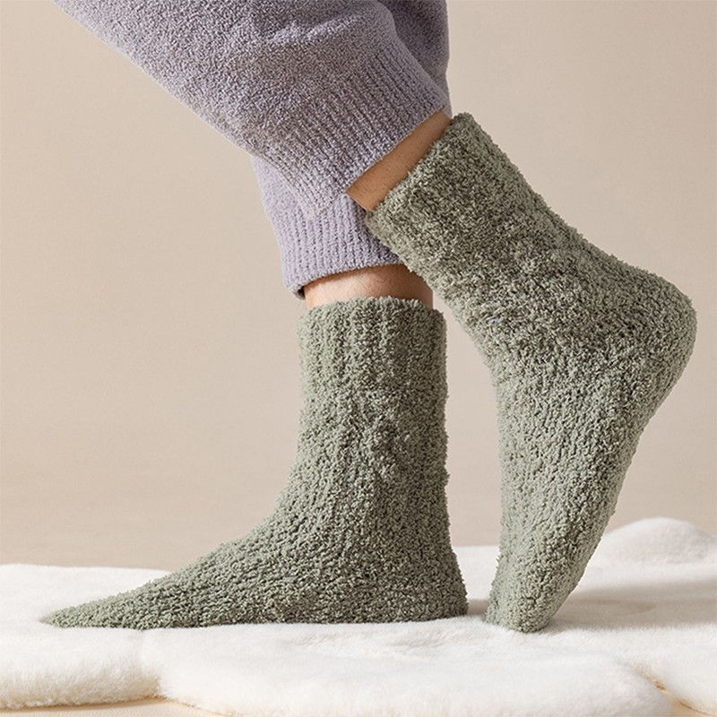 Thumbnail: Winter Warm Fuzzy Coral Fleece Socks Women Men Velvet Thickened Home Sleepping
