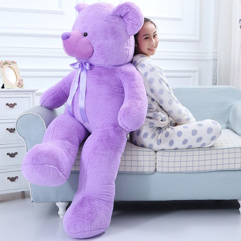 Imej kecil: 100/120CM Purple Lavender Teddy Toy Big Bear Action Figure Doll Lasso Prop Grab