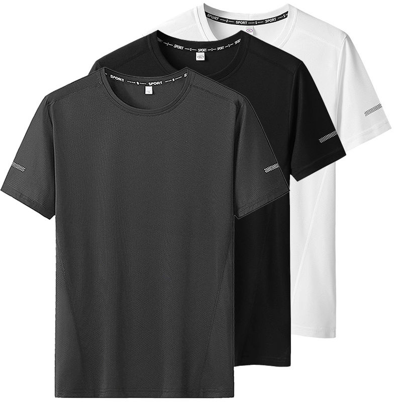 Thumbnail: 3pcs Summer Sport T-shirt for Men Plus Size 6XL/7XL Quick Dry Tees Oversized Ro
