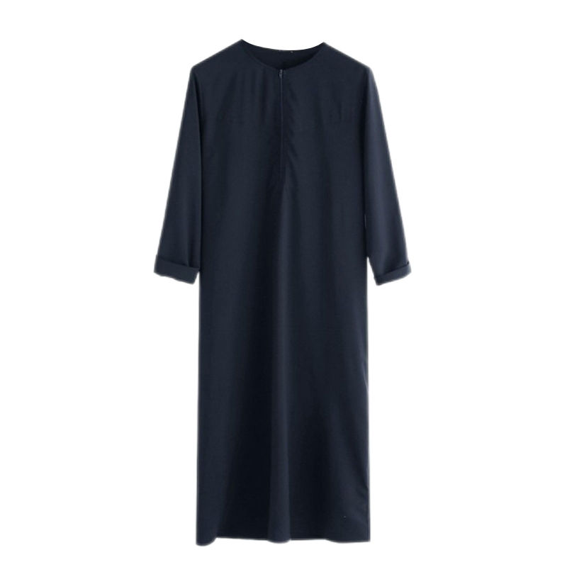 Thumbnail: Muslim Robe Muslim Male Shirt with Zipper Design Loose Neck Muslim Clothing