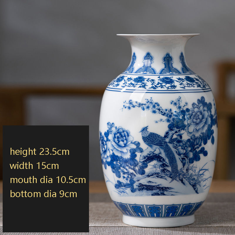 Thumbnail: Jingdezhen Ceramics New Chinese Style Famille Rose Vase Living Room Porch TV Ca