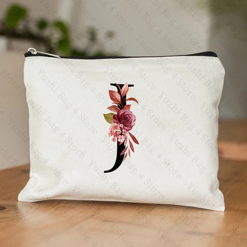 תמונה ממוזערת: A-Z Alphabet Cosmetic Storage Bag Initial Graduation Gifts for Teacher Flowers 