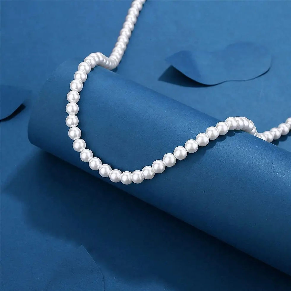 Thumbnail: High-End Simple Alloy Beads Pearl Necklace Man Choker Jewelry for Woman Accesso