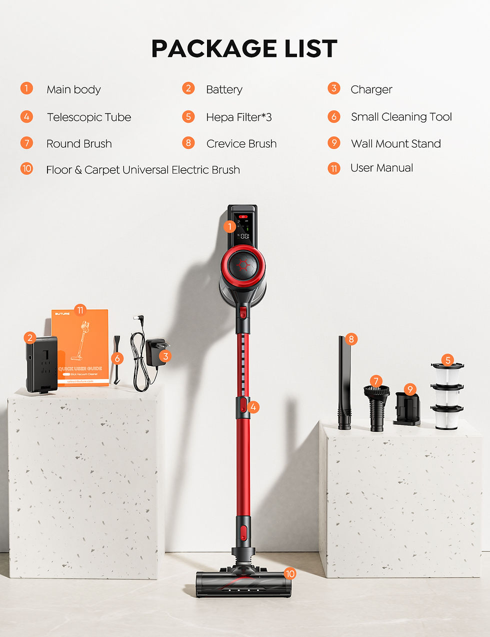Thumbnail: BUTURE 450W 38000Pa Powerful Cordless Vacuum Cleaner Wireless Handheld For Home
