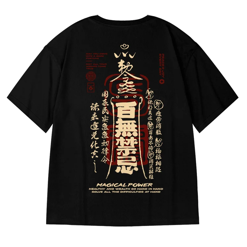 ภาพขนาดย่อ: ZAZOMDE Men Streetwear Chinese Character Tshirt Graphic T-Shirt Cotton 2023 Har
