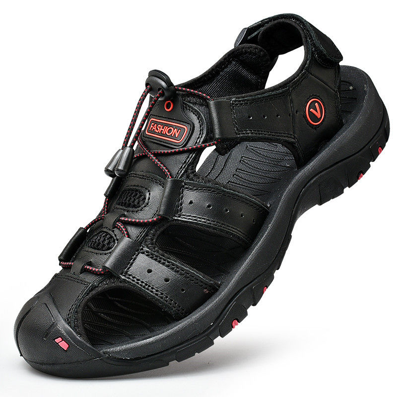 Miniaturebillede: Summer Men Sandals Genuine Leather Mens Casual Shoes Outdoor Men Leather Sandal