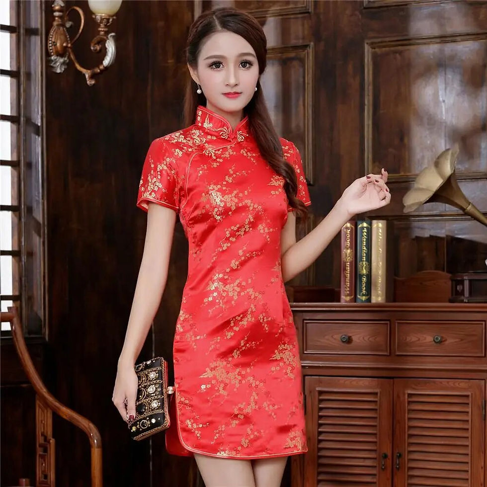 Thumbnail: Plus Size 3XL 4XL 5XL 6XL Chinese Qipao Classic Women Satin Cheongsam Oriental 