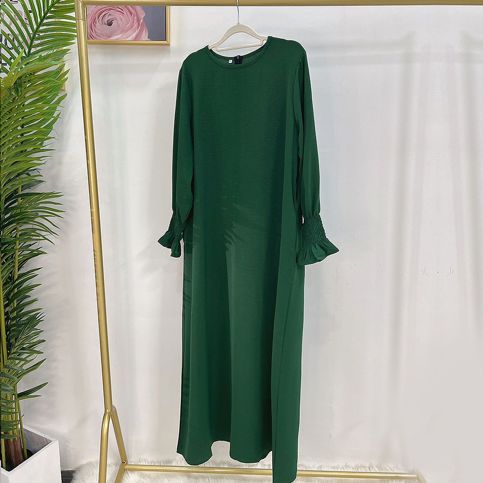 Thumbnail: Prayer Dress Solid Color Jazz Crepe Dubai Turkish Muslim Abaya Loose Islamic Cl