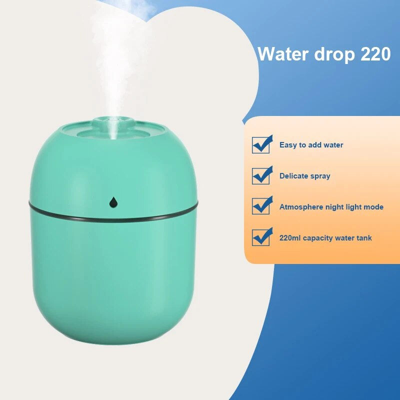 Miniatyrbilde: 220ML Air Humidifier Ultrasonic Mini Car Diffuser Portable USB Essential Oils P