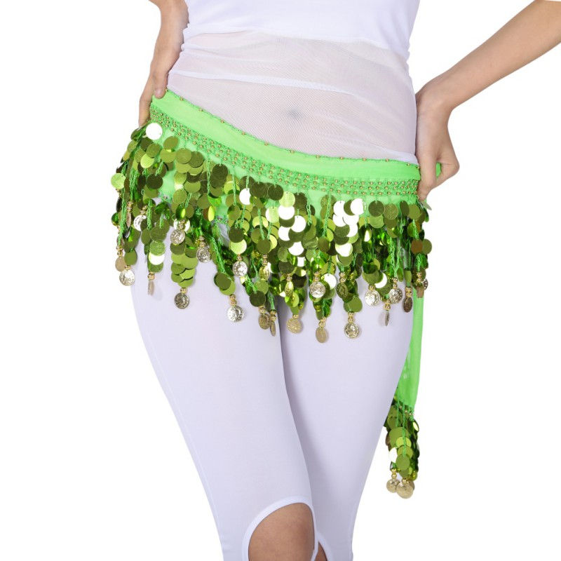 Thumbnail: Belly Dance Sequined Waist Chain Copper Coin Waist Scarf Dance Performance Clot