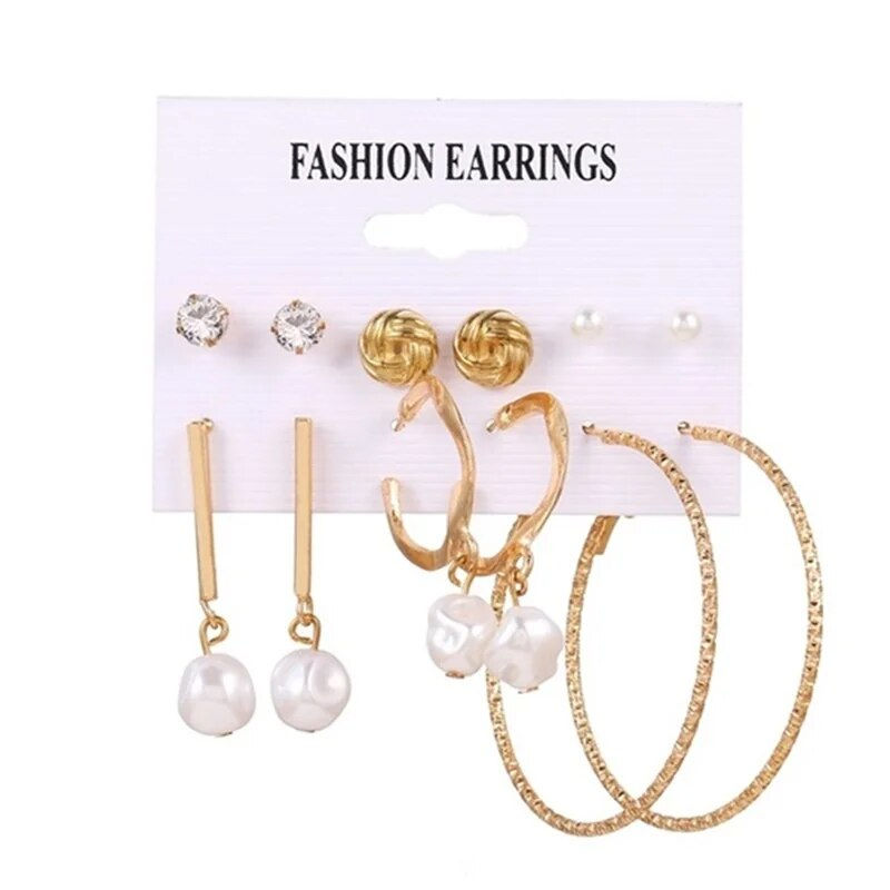 ภาพขนาดย่อ: FNIO Statement Gold Color Big Bamboo Circle Hoop Earrings For Women Hip Hop Ear