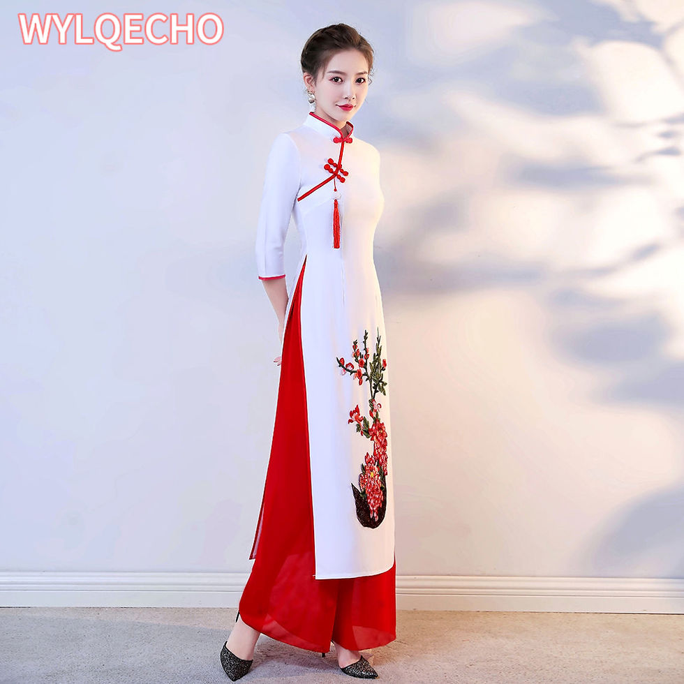 Thumbnail: 2024 Vietnam Ao Dai Cheongsam Traditional Oriental Dress Set Improved Vietnam A