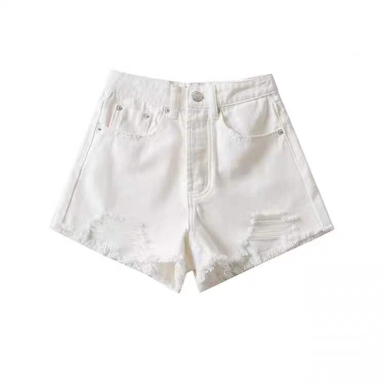 Thumbnail: Denim Shorts High Waist Women's Hot Girl Elastic High Tight Slimming Sheath