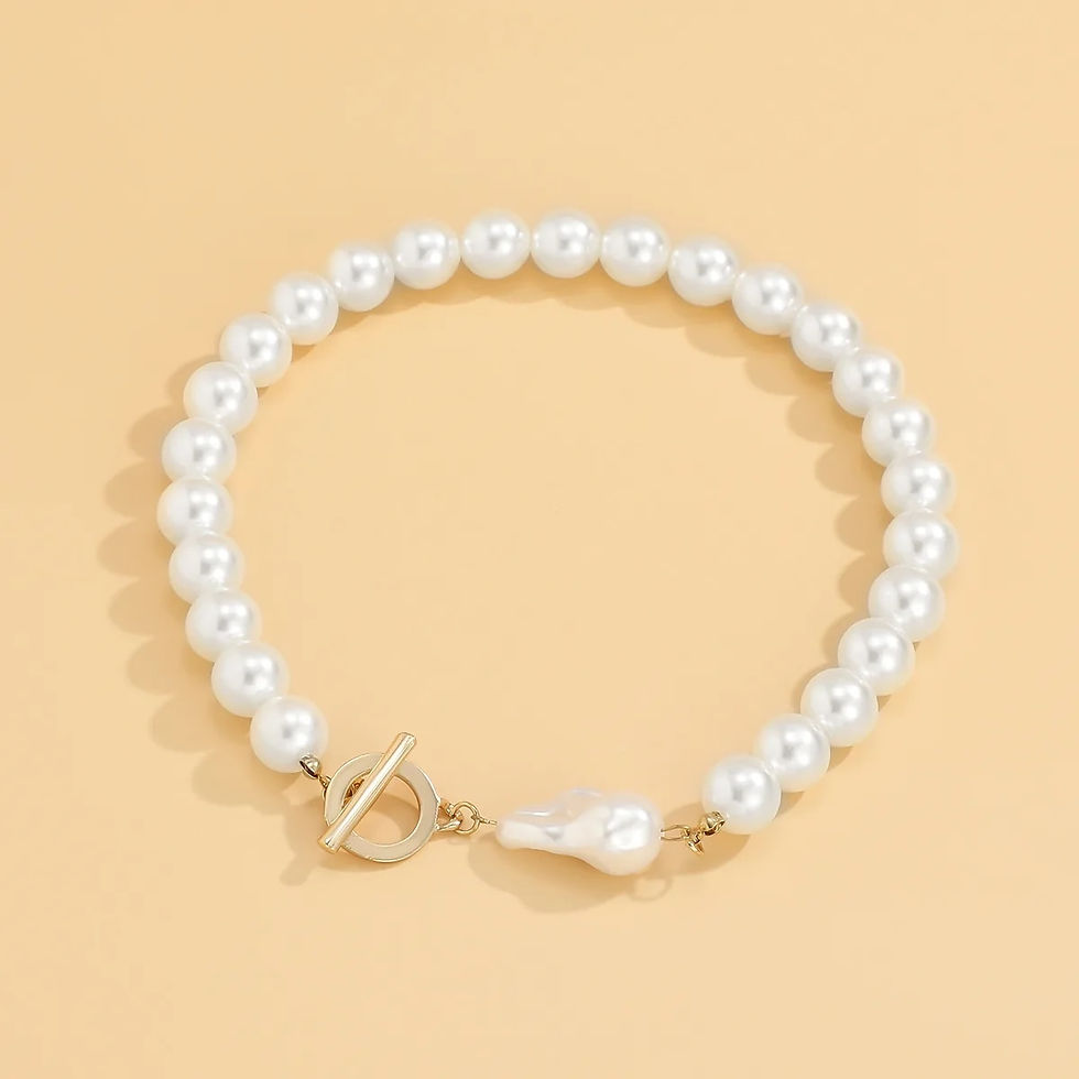 Thumbnail: Baroque Style Big Pearl Necklace For Women Personality White Statement Jewelry