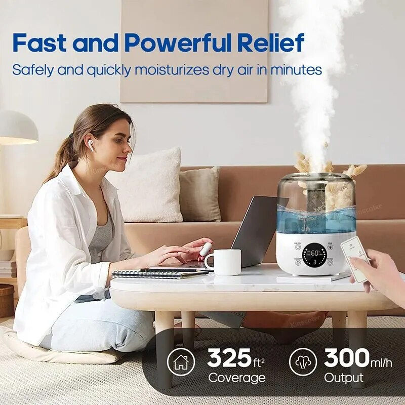 Miniaturebillede: KINSCOTER Air Humidifier Wall Plug 220V 110V Electric Humidifier Large Mist Vol