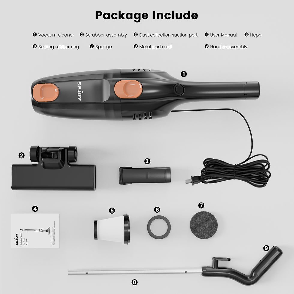 Thumbnail: 110/220v Stick Vacuum Cleaners with HEPA Filters 15KPa 600W 2-in-1 Lightweight