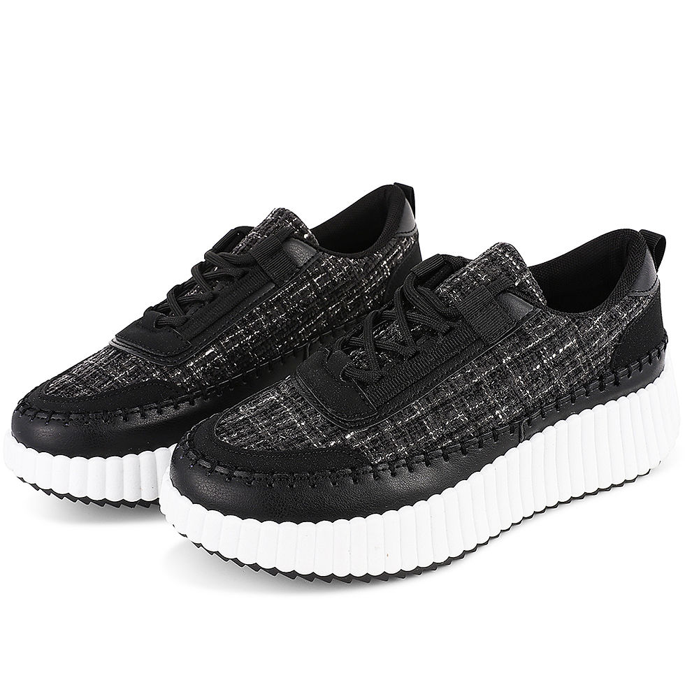 Thumbnail: GIGIFOX Lace Up Platform Sneaker For Women Comfortable Wedge Casual Women shoes