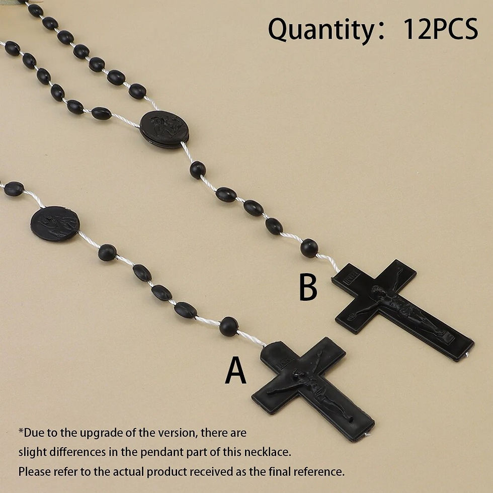 Thumbnail: 12 Pieces Factory Multicolor Rosaries Glow Plastic Necklace Rosary Beads Bright