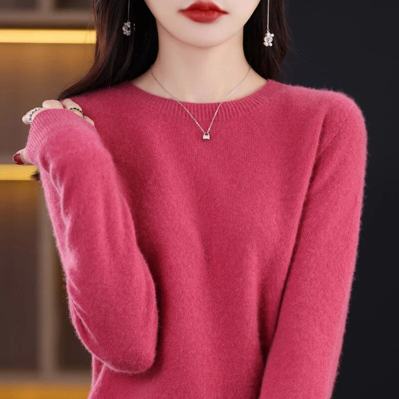 Miniatúra: 100%Pure Wool Sweater Women's Casual Knitted Pullover Autumn and Winter Soft an