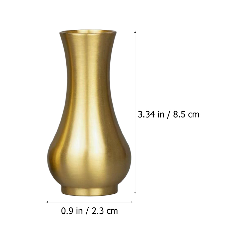 Miniaturebillede: Brass Vase Metal Vase Elegant Small Flower Vase for Home Office Living Room Bed