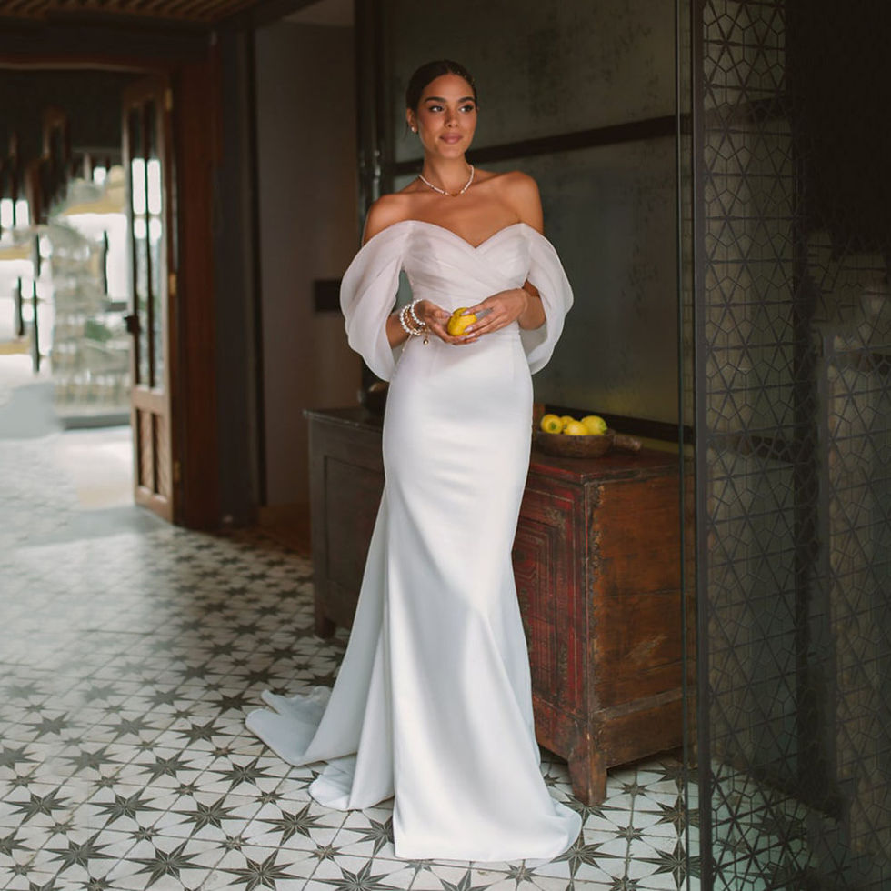 Miniatura: SoDigne 2023 Summer Wedding Party Dresses Off The Shoulder Pleats Bridal Dress