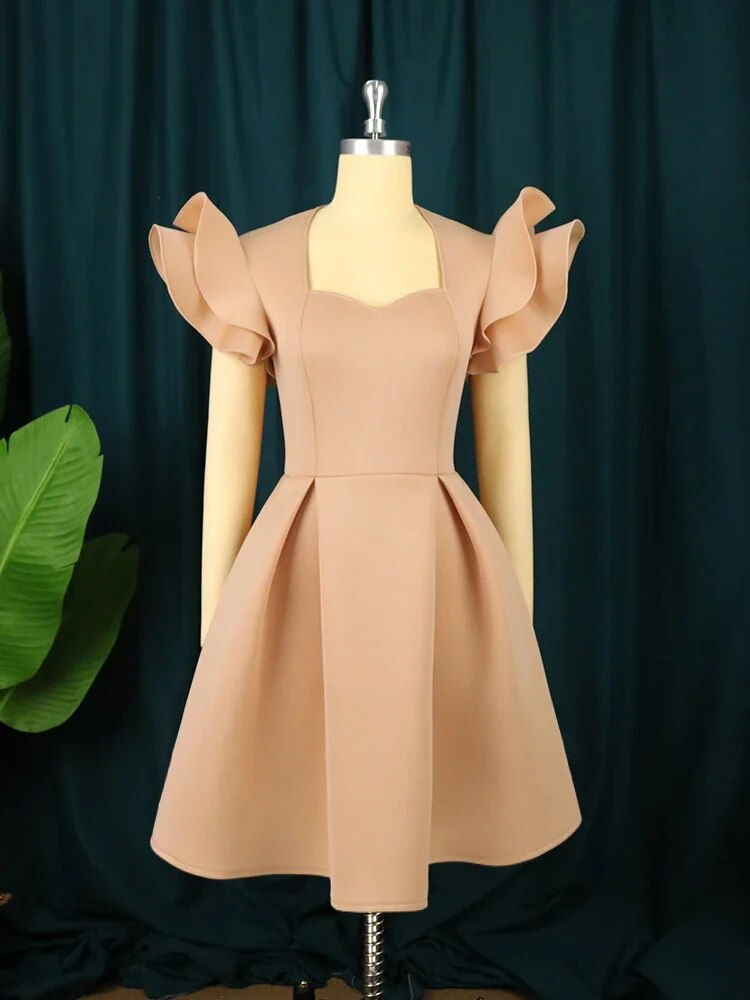 Thumbnail: AOMEI Women Short Party Dress Sweetheart Flying Sleeve Cute Girls A Line Flowy