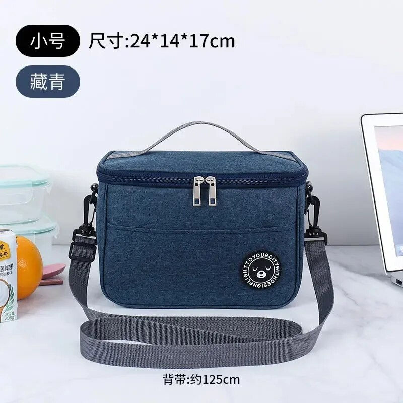 Thumbnail: New Portable Lunch Bag Food Thermal Box Waterproof Office Cooler Lunchbox With 
