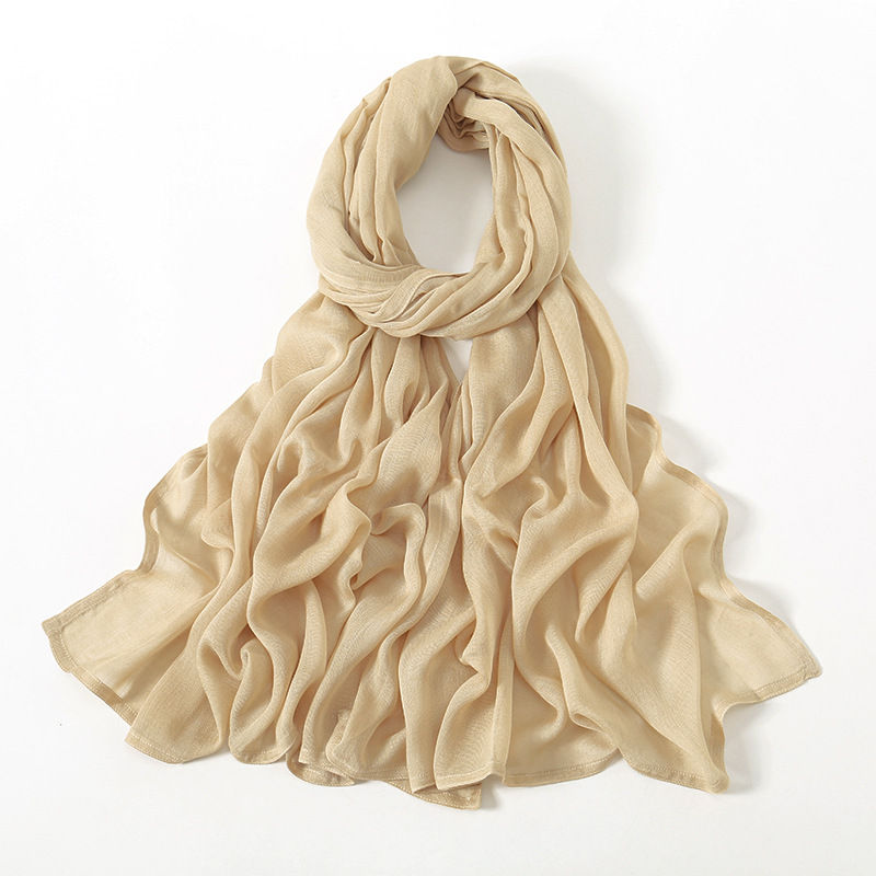 Thumbnail: Ramadan Solid Color Big Size Cotton Rayon Hijab Scarf Women Muslim Headscarf Wr