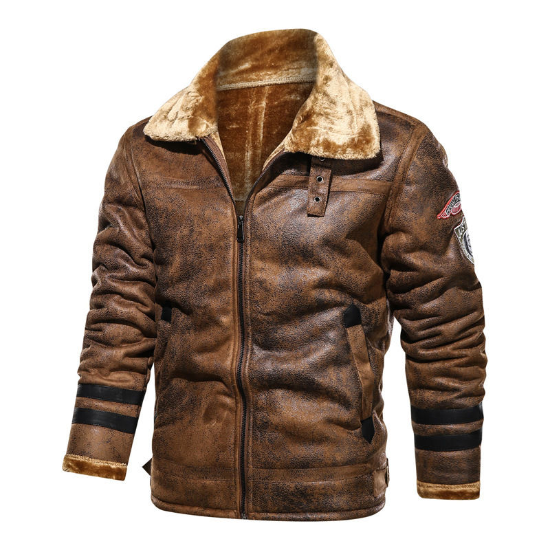 Thumbnail: 2024 Jacket Tactical Faux Leather Jackets Outwear Fleece Coats Fur Inner Windbr