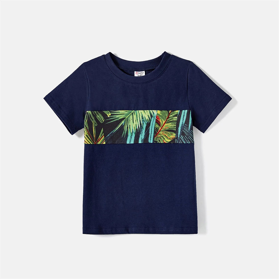 Thumbnail: PatPat Family Matching Outfits 95% Cotton Allover Tropical Plant Print Halter M