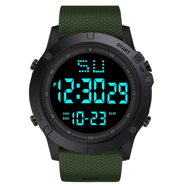 Imej kecil: YIKAZE Men's Sports Digital Watches Big Dial Multifunctional Waterproof Militar