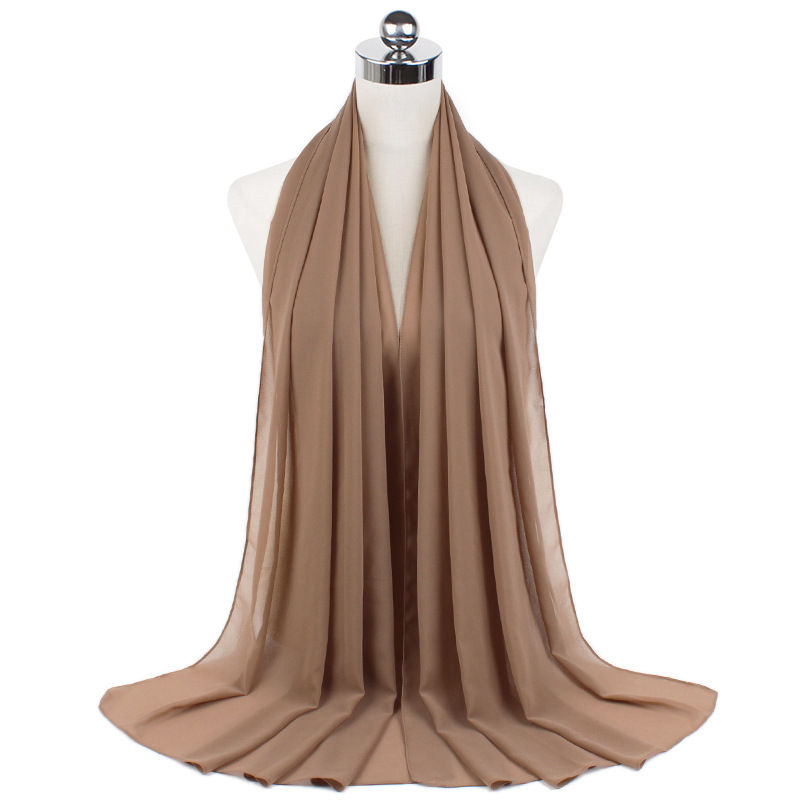 Thumbnail: 2024 Women's Elegant Modest Muslim Islamic Bubble Chiffon Scarf Ramadan Soft Li