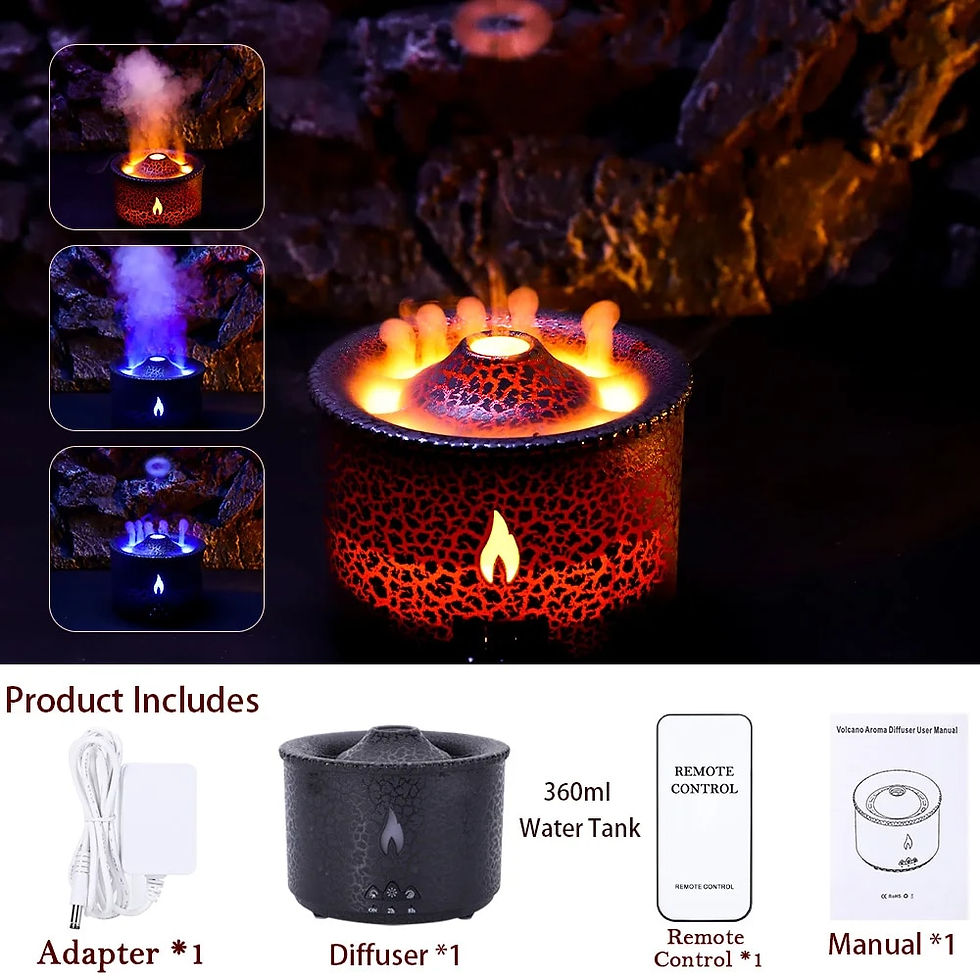 Thumbnail: Volcano Fire Flame Air Humidifier Aroma Diffuser Essential Oil with Remote Cont