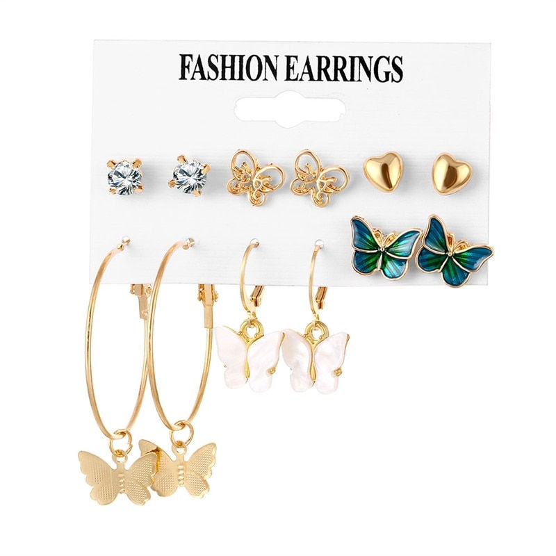 Thumbnail: FNIO Women's Earrings Set Pearl Earrings For Women Bohemian Fashion Jewelry 202