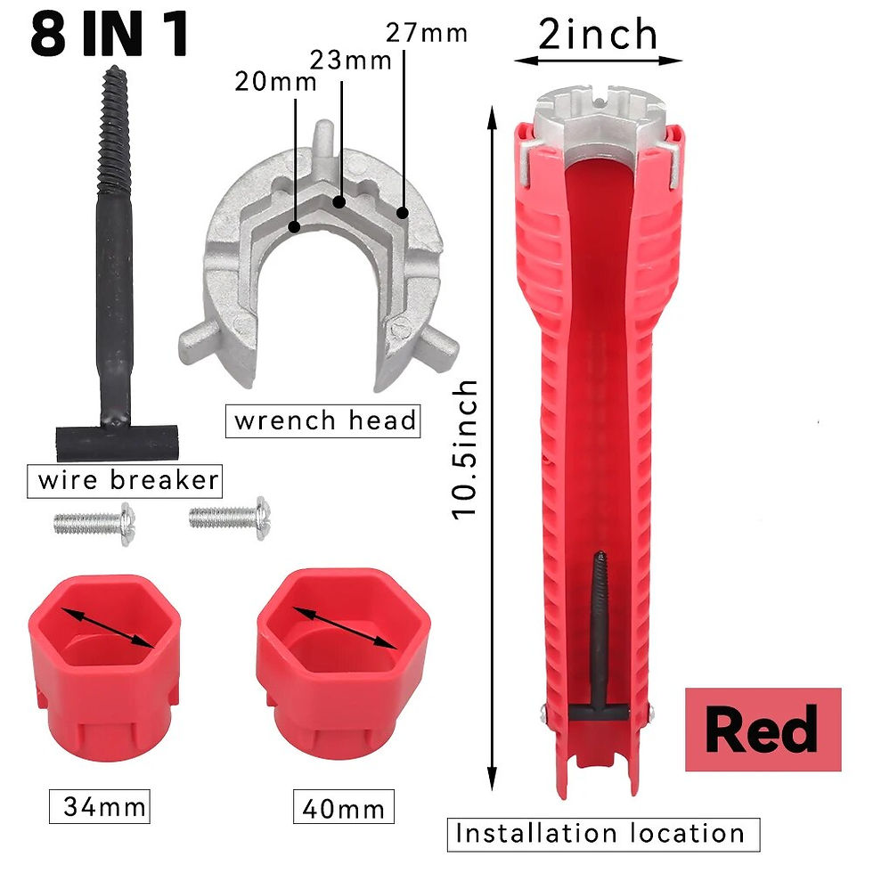 Thumbnail: 5/8 In 1 Flume Wrench Anti-slip Kitchen Sink Repair Tool Bathroom Multifuction
