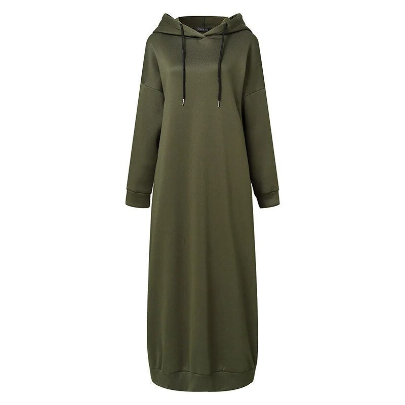 Thumbnail: Muslim Dress Autumn/Winter Women's Sweatshirt Fashion Hooded Long Sleeve Long D