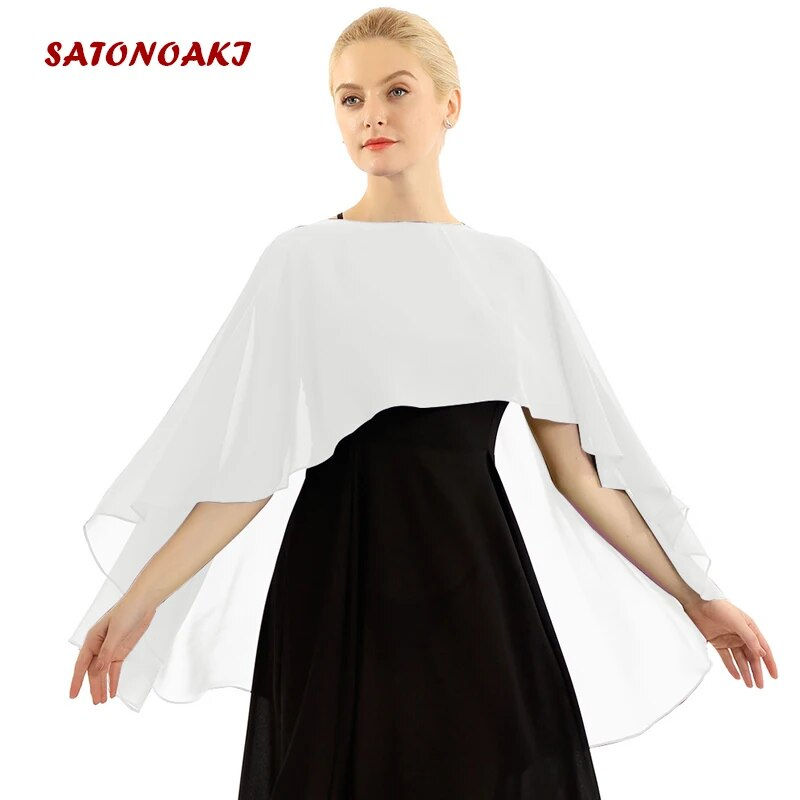 섬네일: Womens Wedding Accessories Capes Jacket Wraps Chiffon Soft Capa Shrug Bridal Ku