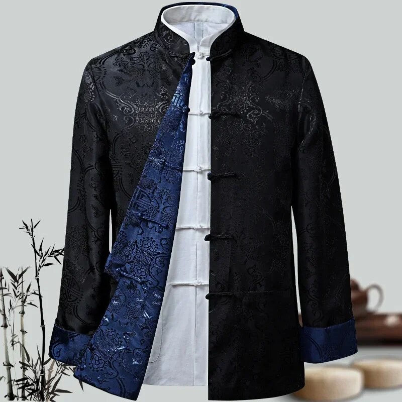 Thumbnail: Men Chinese Dragon Shirt Kung Fu Coats China New Year Tang Suit Traditional Chi