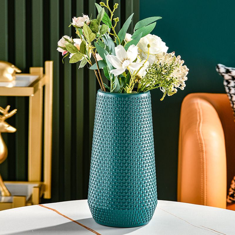 1PCS Nortic Plastics Flower Vase Arrange Vases  Imitation Ceramic Vase Living R