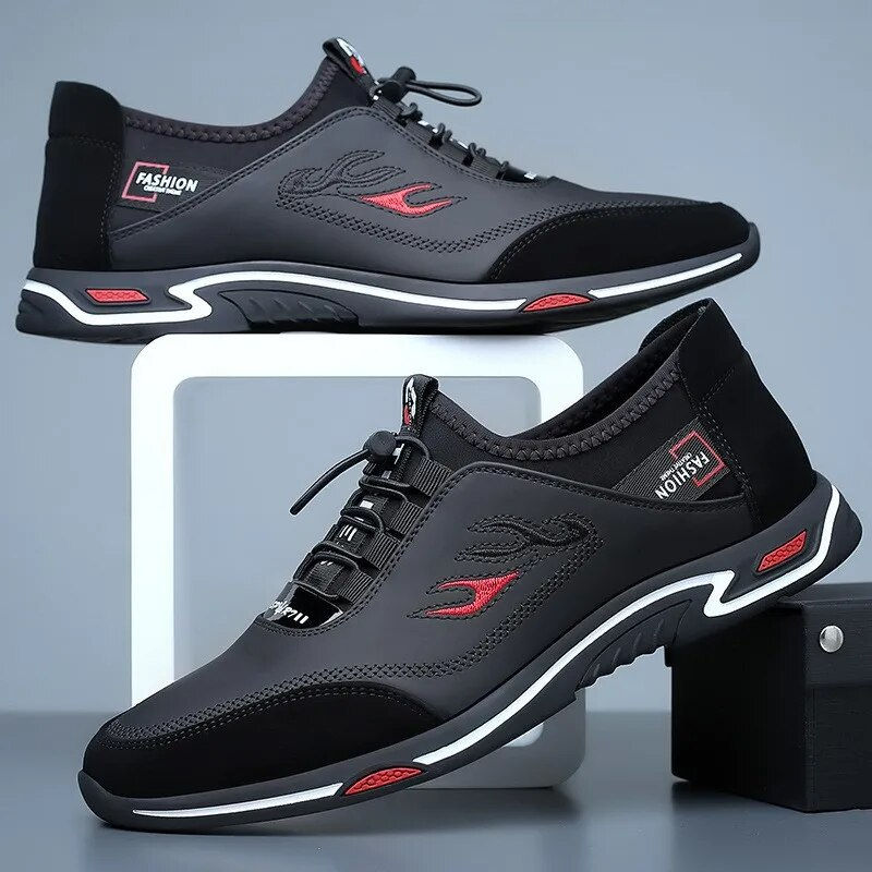 Thumbnail: New Fashion Men's Shoes Concise Soft Soled Men Casual Shoes Breathable Lace-Up