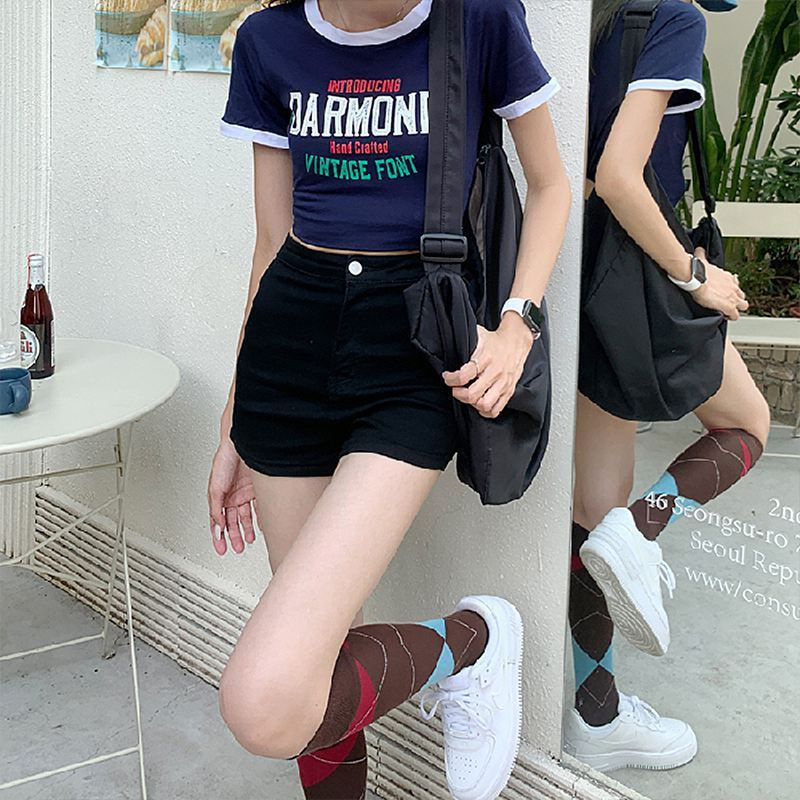 Thumbnail: Denim Shorts High Waist Women's Hot Girl Elastic High Tight Slimming Sheath