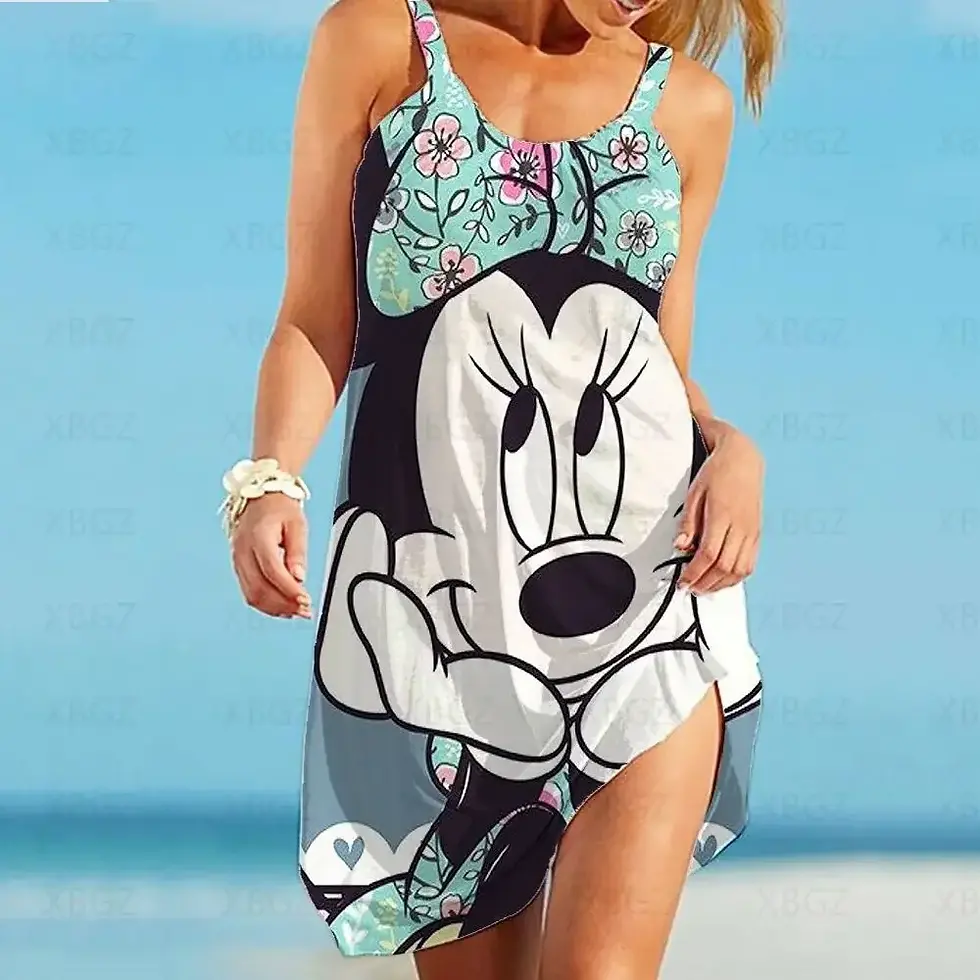 Thumbnail: slip dress Summer Elegant Dresses  Girl Sexy Minnie Mouse Women's Dress Sling W