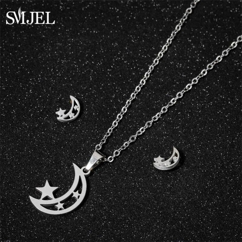 Thumbnail: Stainless Steel Necklace Set Ethnic Sun Totem Pendent Necklaces For Women Birth