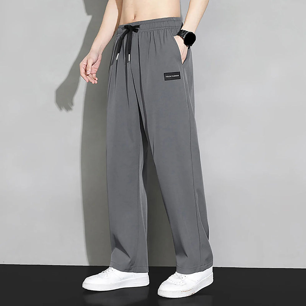 Thumbnail: Sport Loose Man Casual Pants Straight Waist Drawstring Autumn Warm Fashion Hip