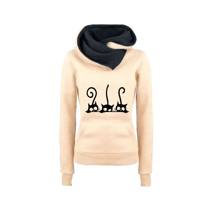 Miniatura: New Arrival Women's Cute Cat Hoodies Autumn Winter Warm Sweatshirt High Quality