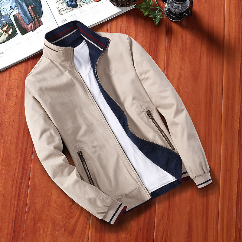 Thumbnail: Men's Windbreaker Cotton Zipper Jackets Men Baseball Pilot Bomber Jacket Casual